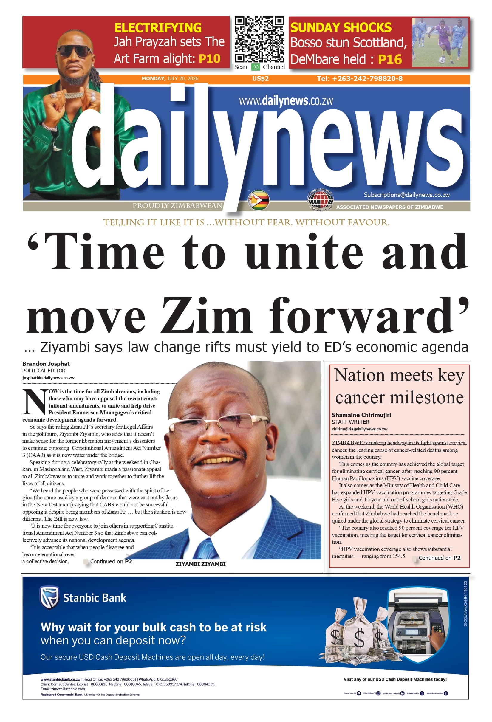 Monday 20 July 2026